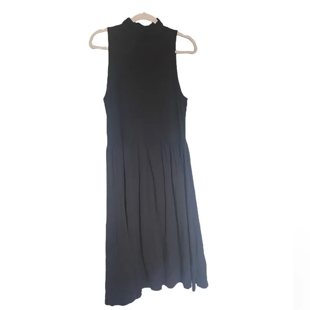 ASOS Black Midi Turtleneck Sleeveless Dress - Picture 2 of 3
